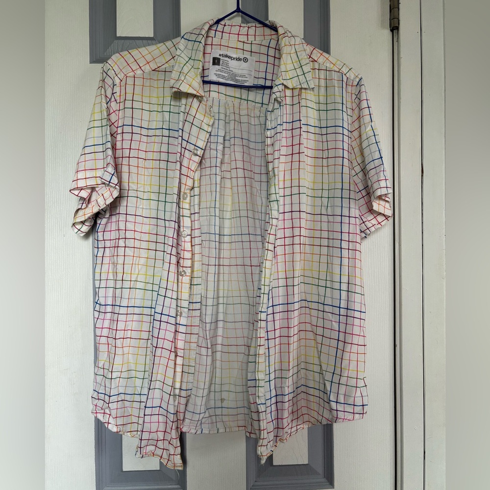 #takepride Multicolor Grid Pattern Men's Shirt